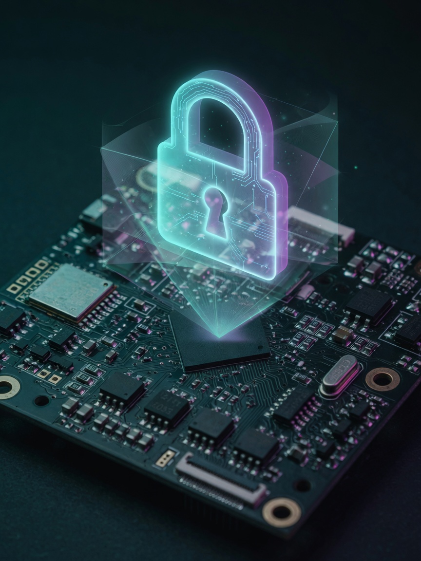 連網智能燈串作為 IoT 裝置的攻擊面與資安合規框架示意